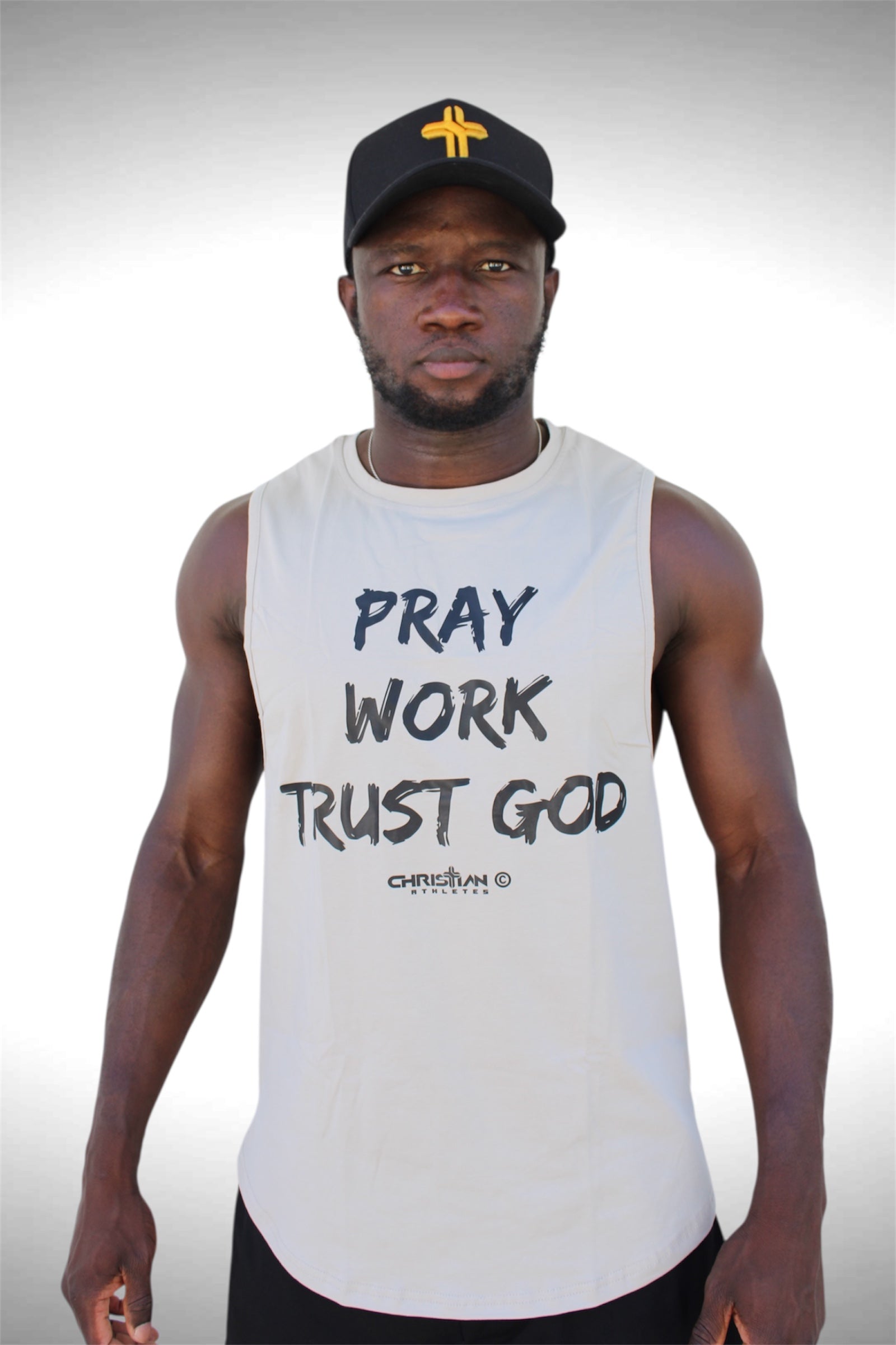 Collection of ‘Pray, Work, Trust God’ Tank Top in a gallery layout