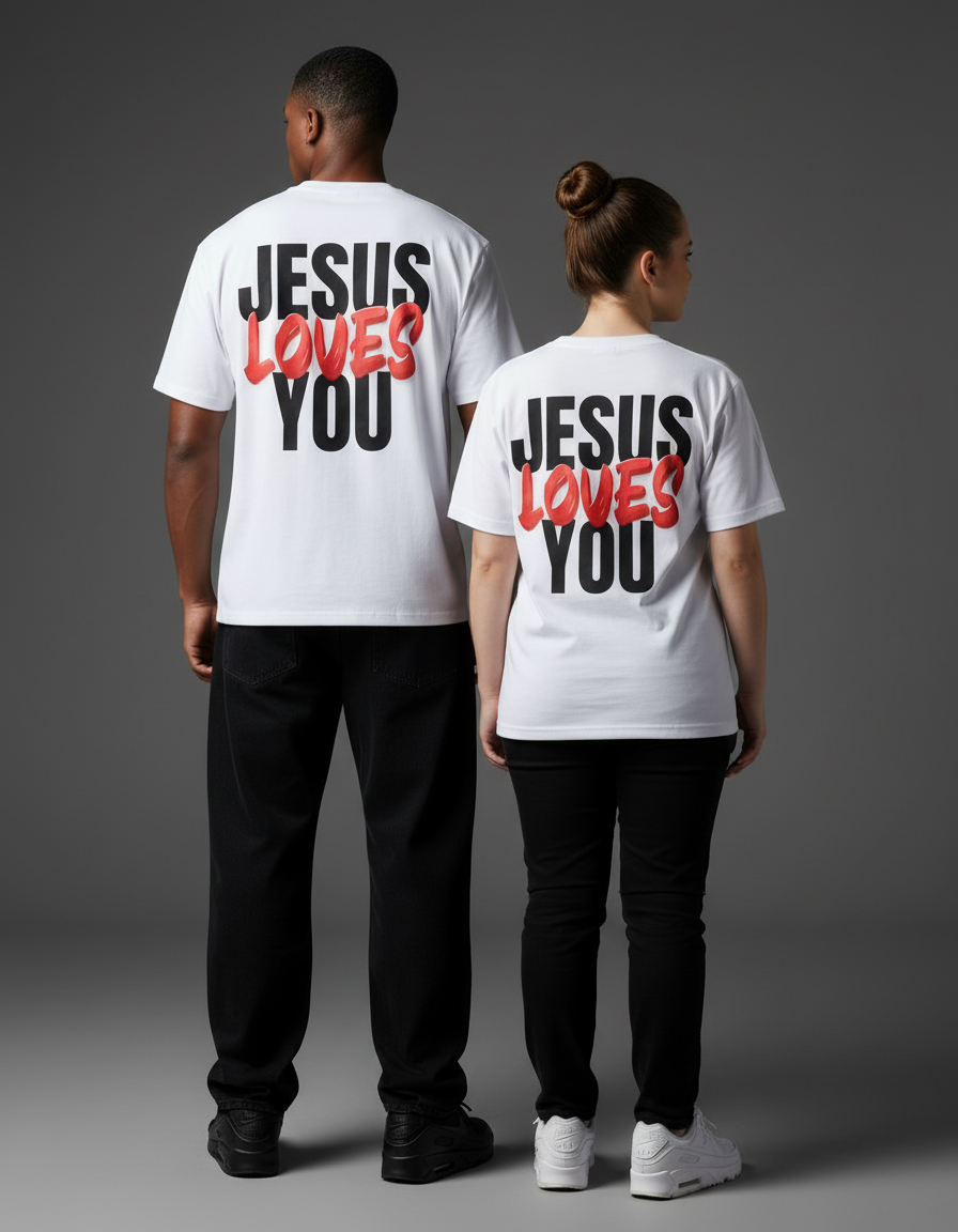 Collection of Jesus Loves You Tee ‘White’ in a gallery layout