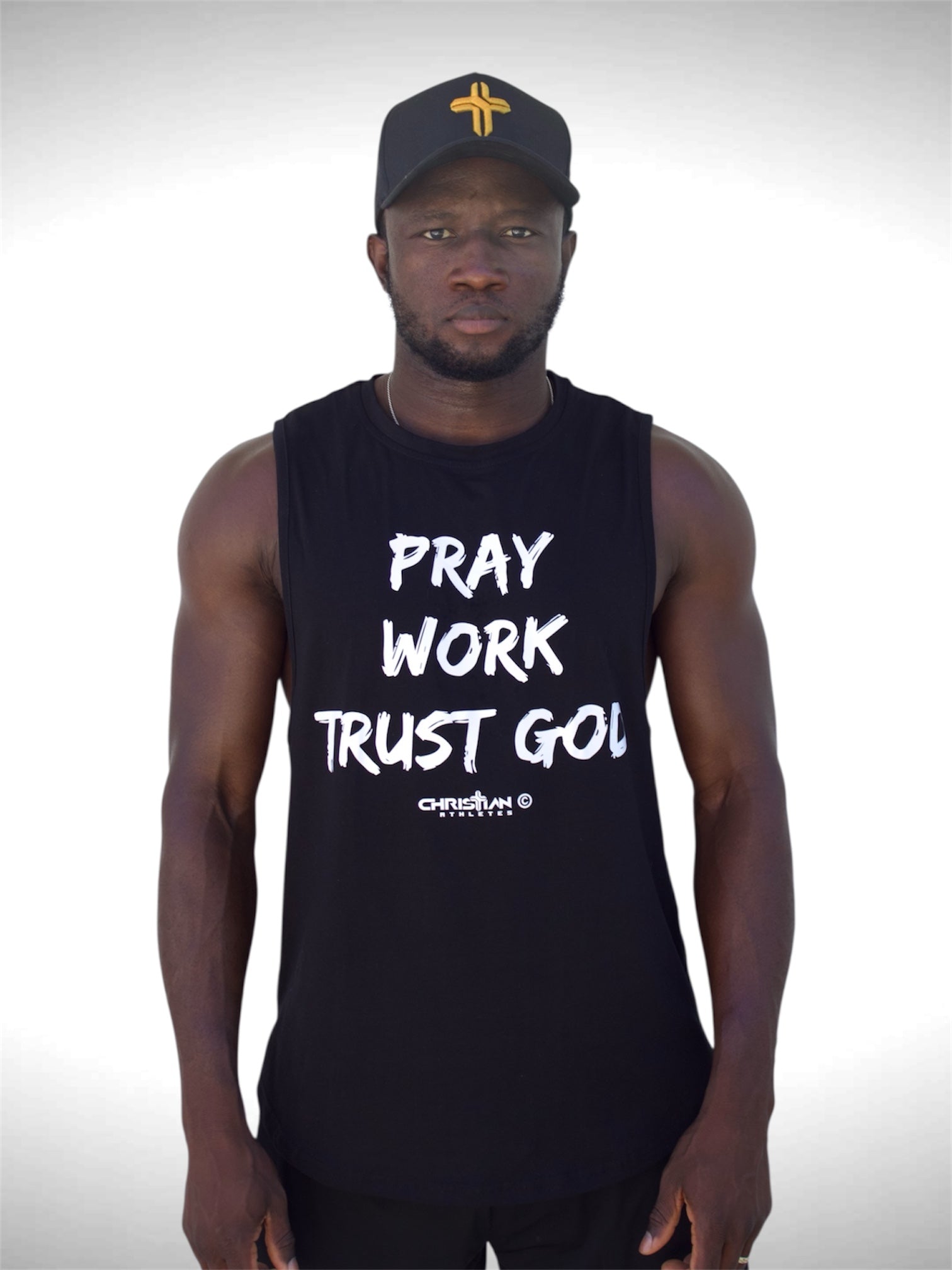 Collection of ‘Pray, Work, Trust God’ Tank Top in a gallery layout