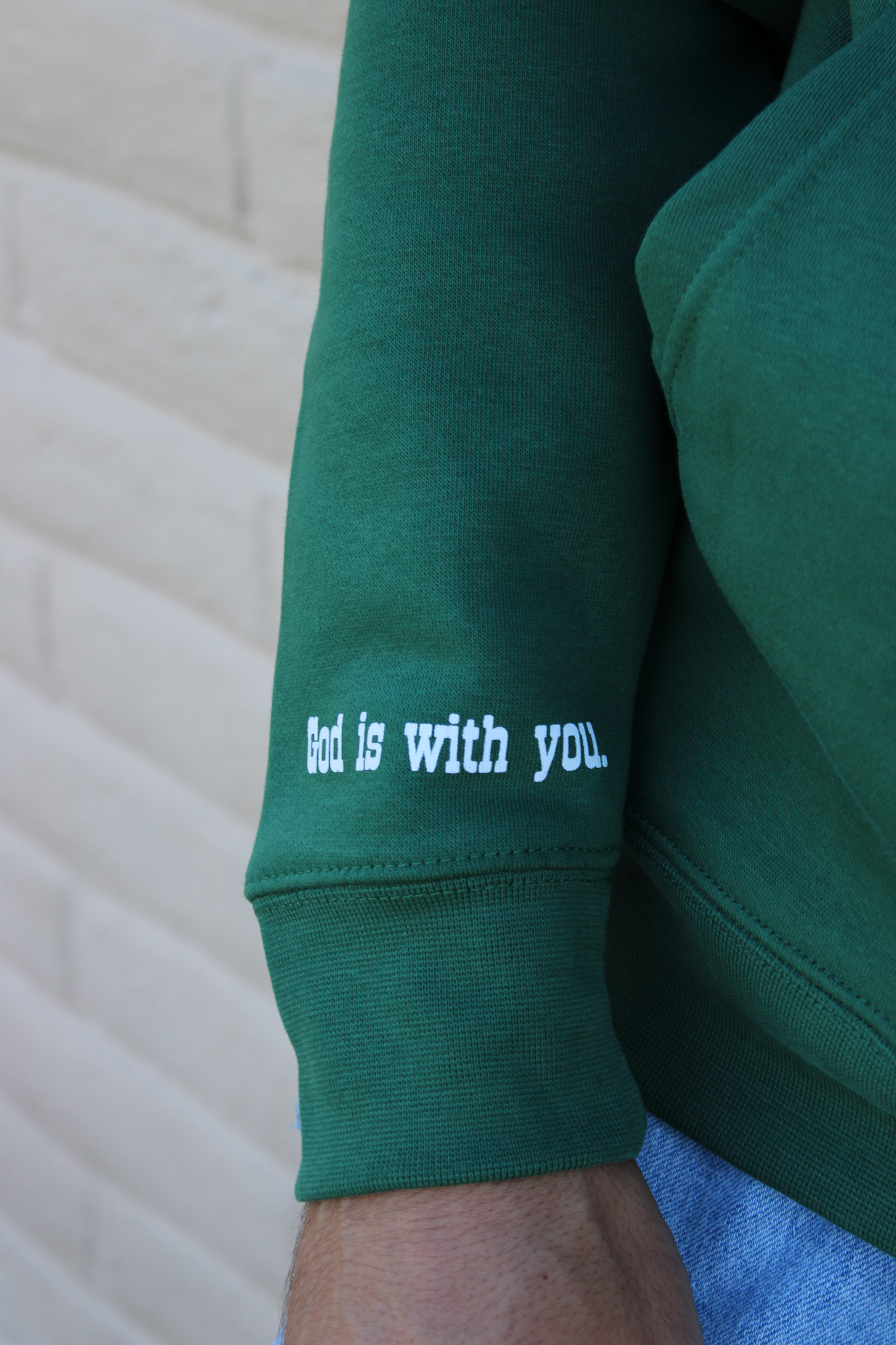 Emmanuel God With Us Heavy Hoodie ‘Forest Green’