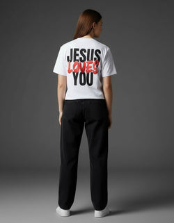 Collection of Jesus Loves You Tee ‘White’ in a gallery layout