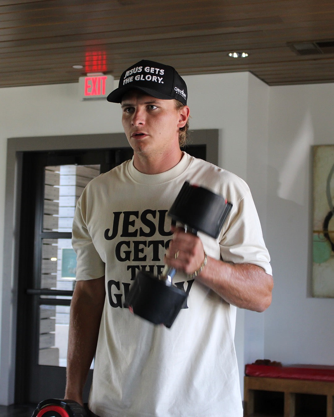 Collection of Jesus Gets The Glory Tee Beige (Made for the bold in Christ) in a gallery layout