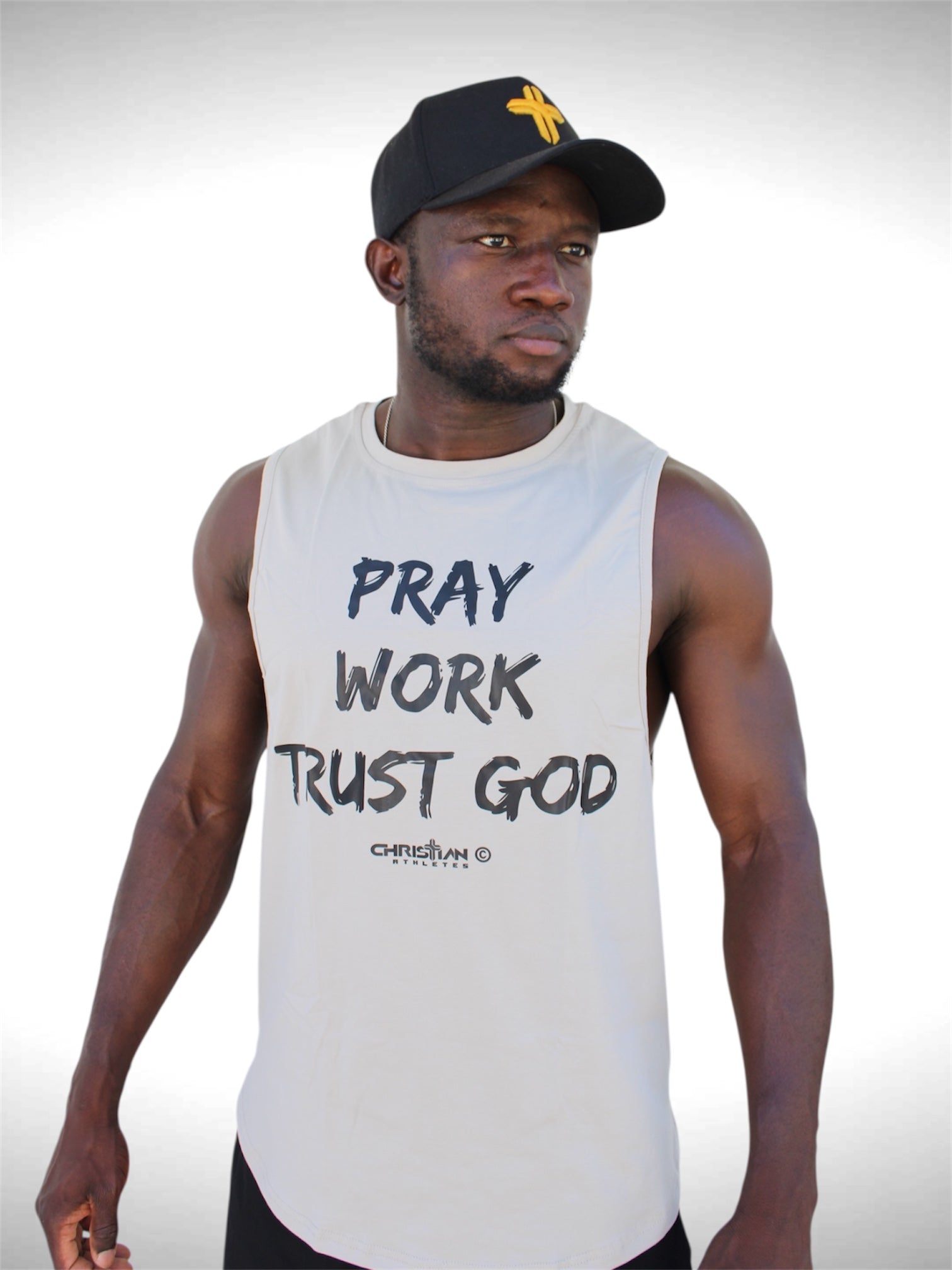Collection of ‘Pray, Work, Trust God’ Tank Top in a gallery layout