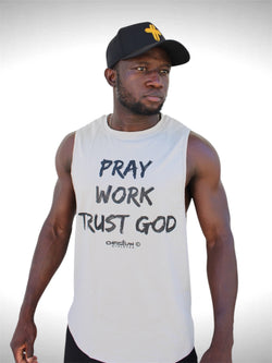 Collection of ‘Pray, Work, Trust God’ Tank Top in a gallery layout