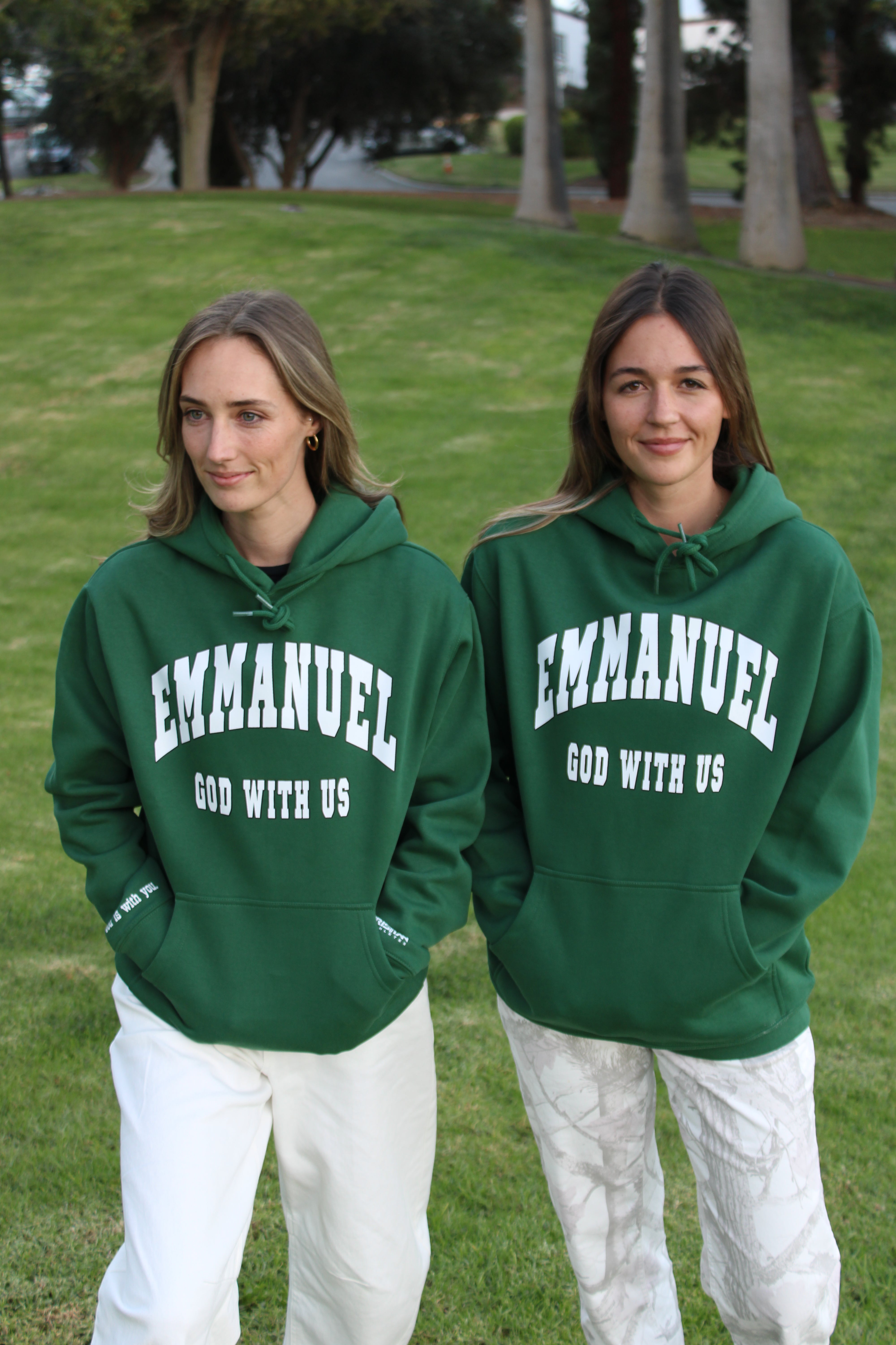 Emmanuel God With Us Heavy Hoodie ‘Forest Green’