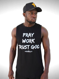Collection of ‘Pray, Work, Trust God’ Tank Top in a gallery layout