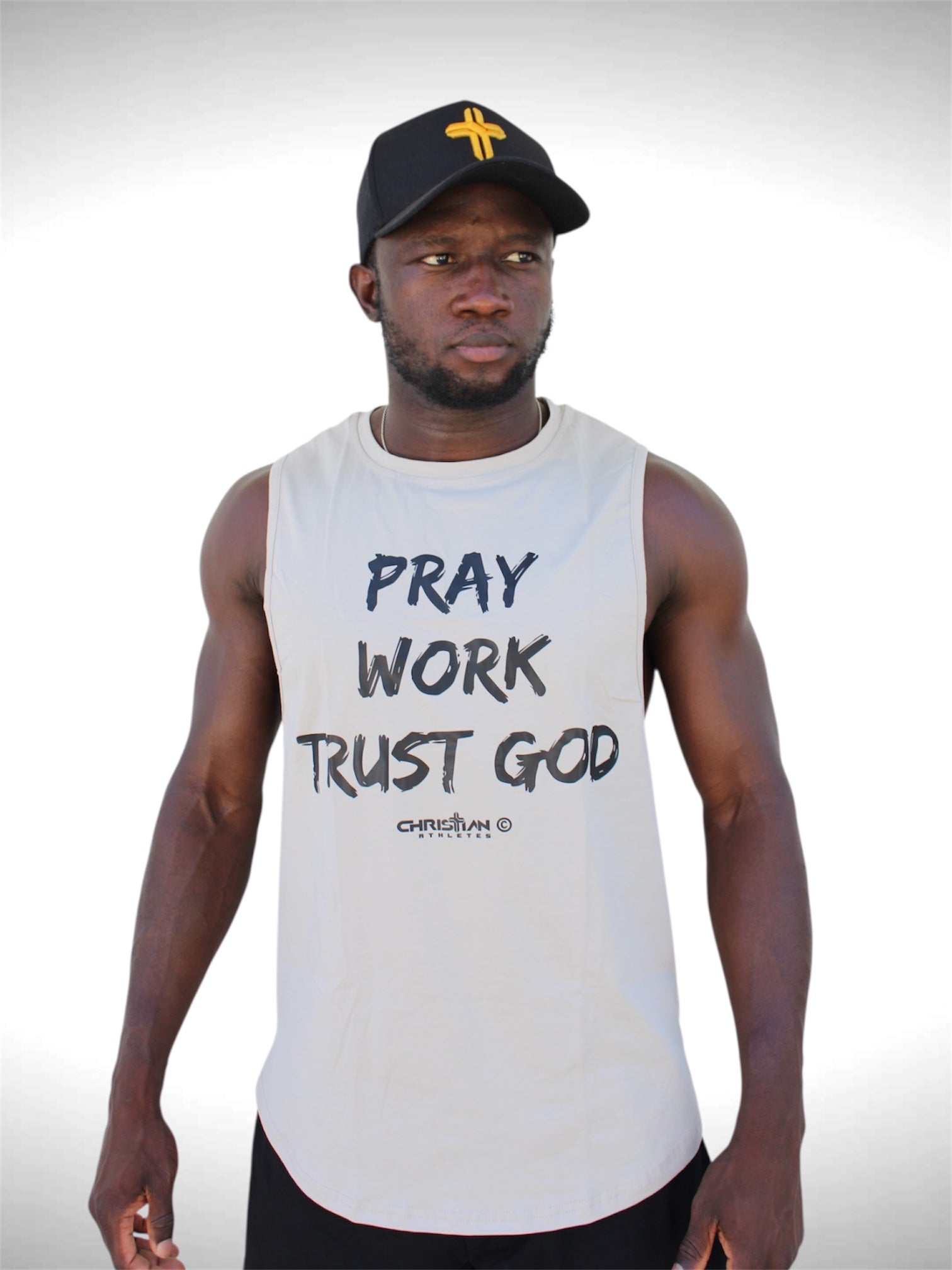 Collection of ‘Pray, Work, Trust God’ Tank Top in a gallery layout