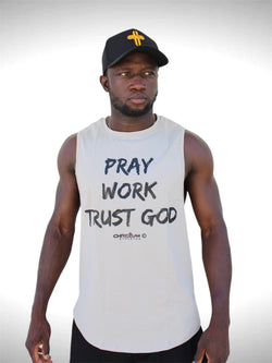 Collection of ‘Pray, Work, Trust God’ Tank Top in a gallery layout