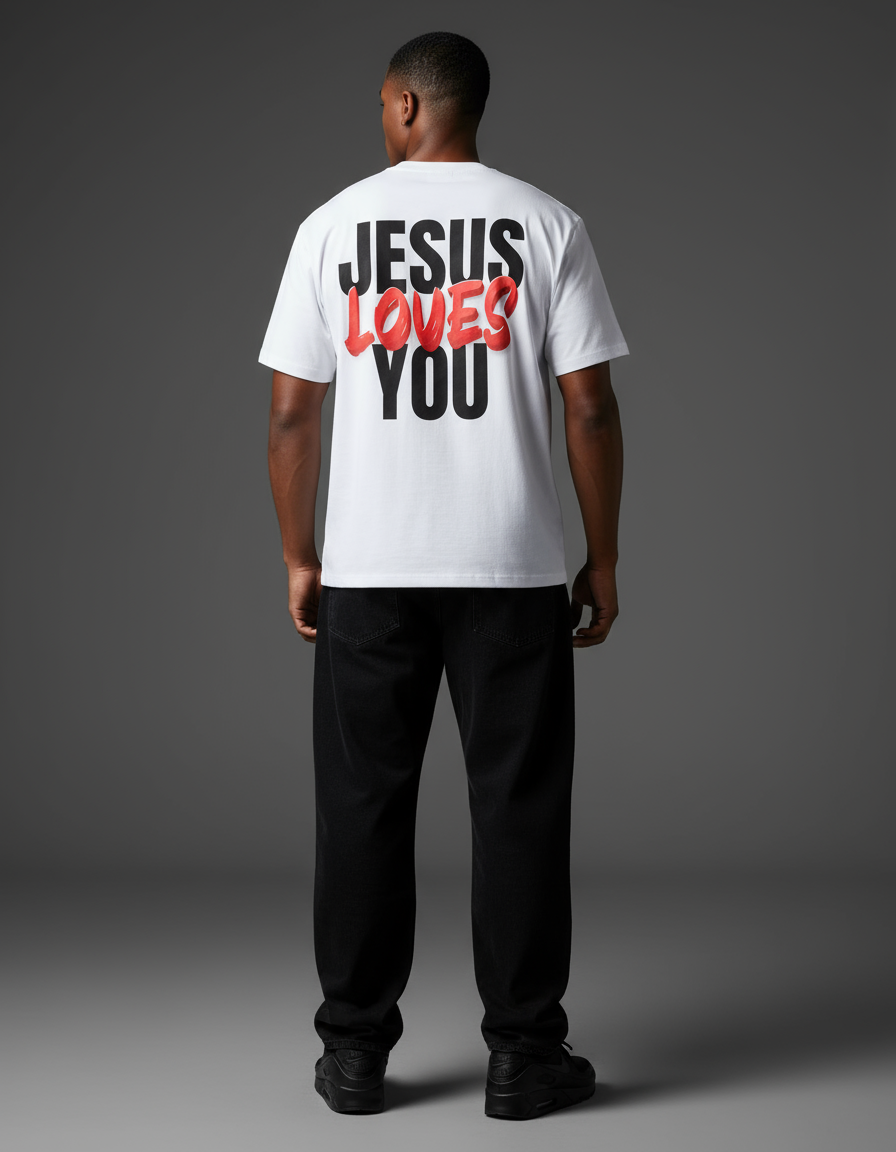 Collection of Jesus Loves You Tee ‘White’ in a gallery layout
