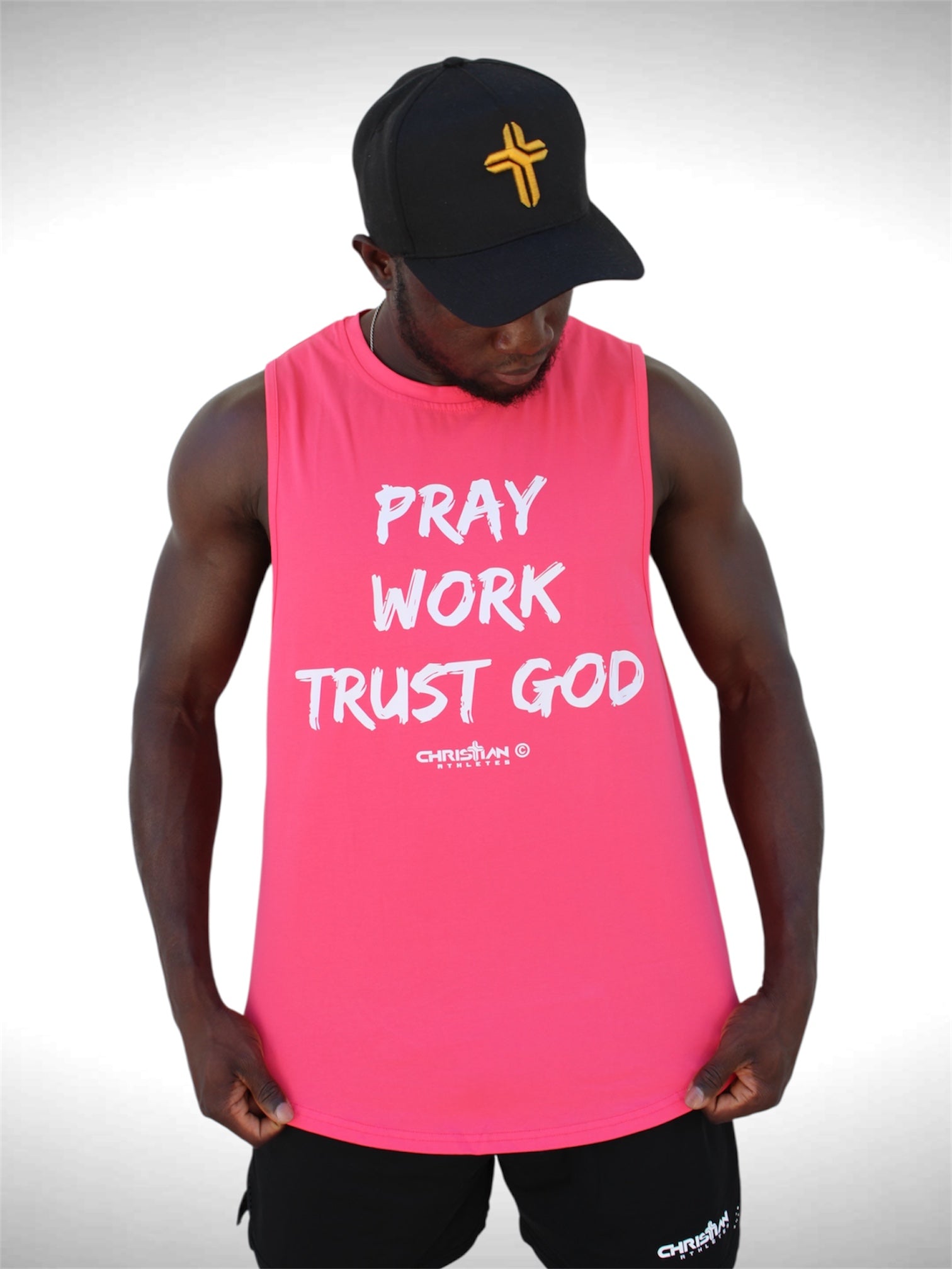 Collection of ‘Pray, Work, Trust God’ Tank Top in a gallery layout