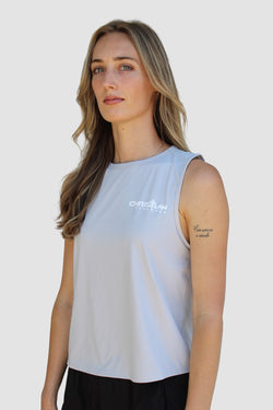 Collection of Women’s Performance Tank “Gray” in a gallery layout