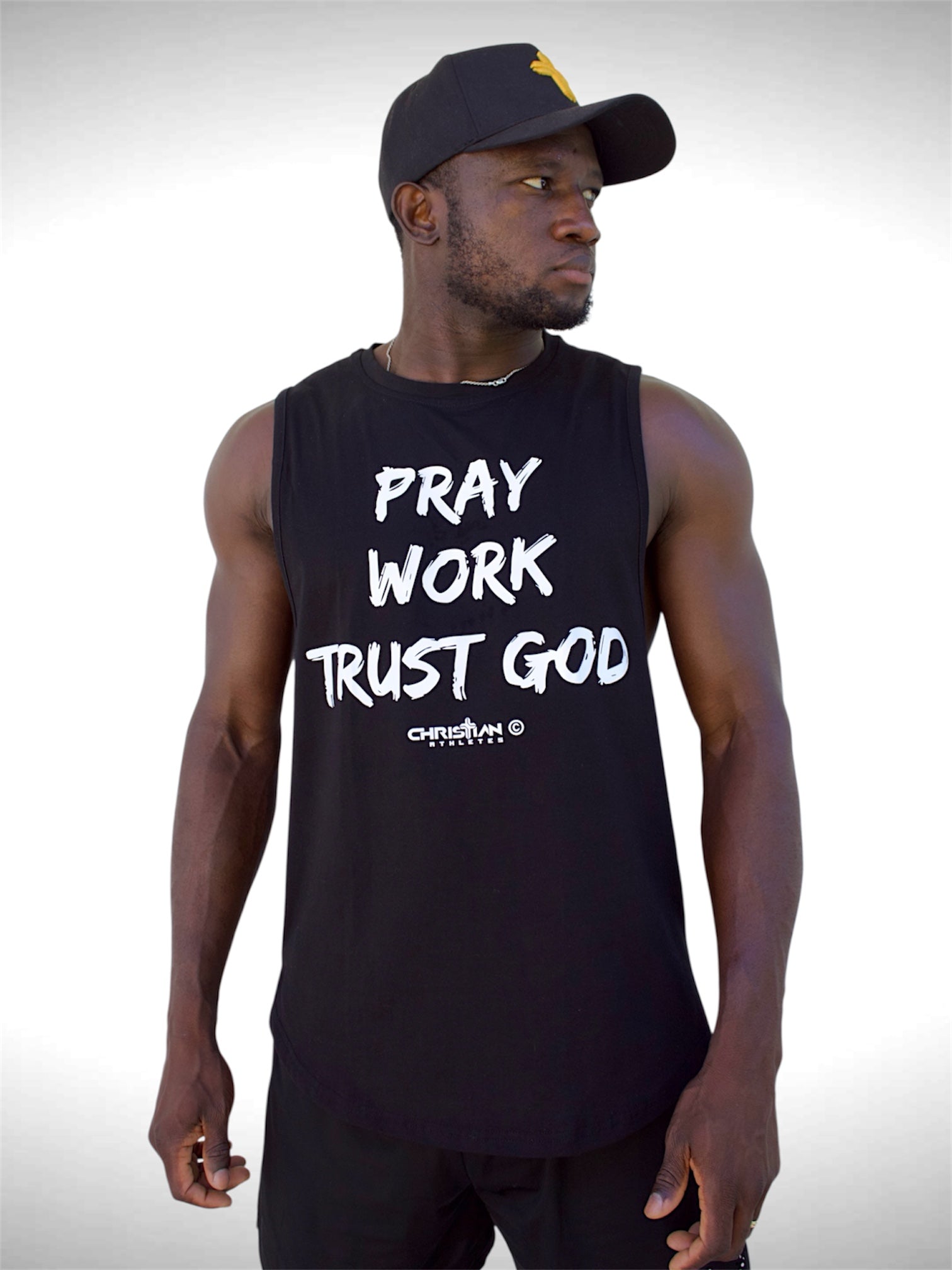 Collection of ‘Pray, Work, Trust God’ Tank Top in a gallery layout