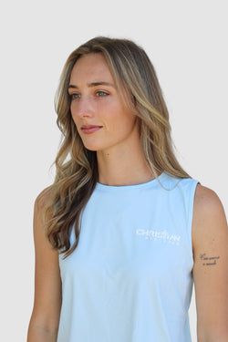 Collection of Women’s Performance Tank “Sky Blue” in a gallery layout