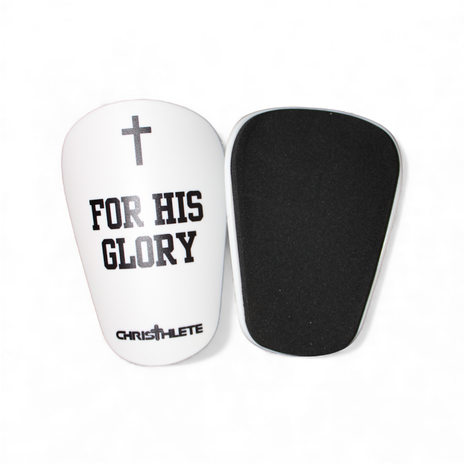 For His Glory Mini Soccer Shin Pads - White