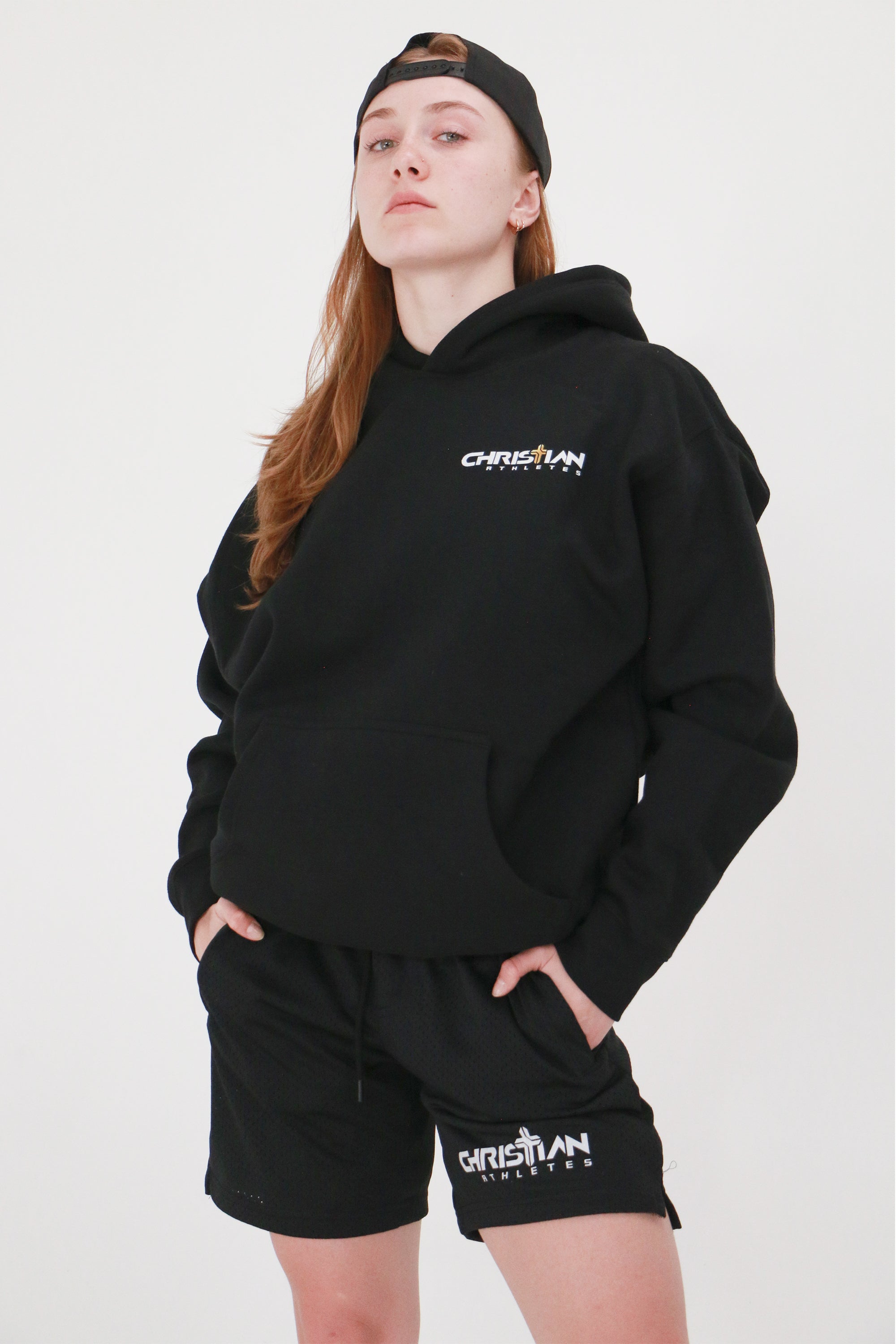 Image of Just Here To Give God Glory Oversized Hoodie Black