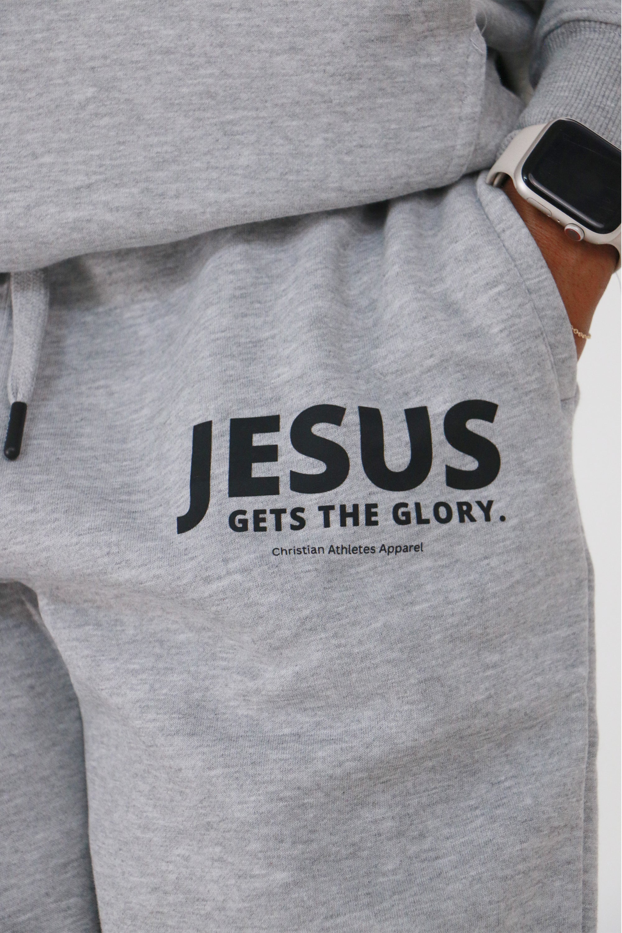 Image of ‘Jesus Gets The Glory’ Sweatpants Grey