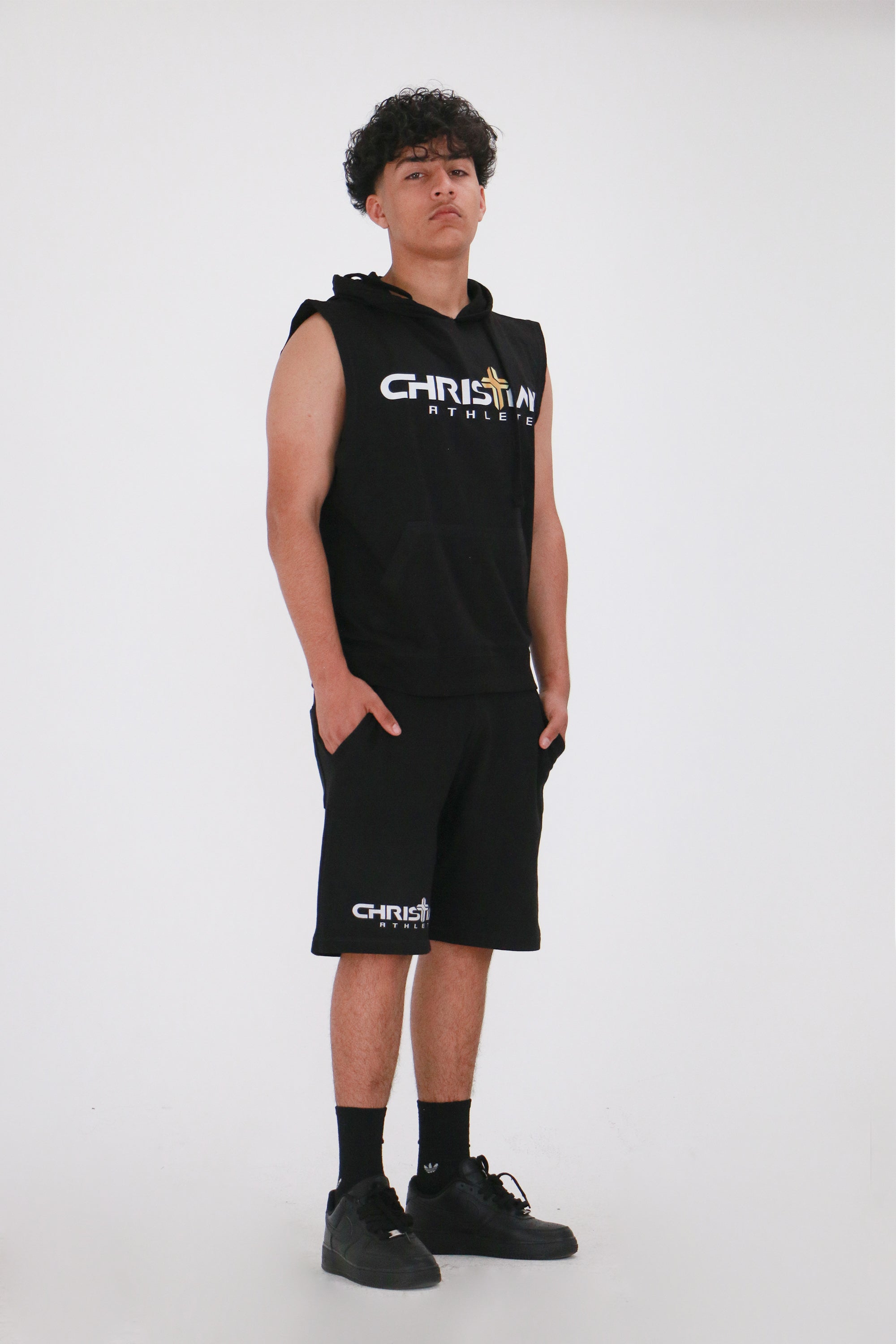 Collection of Men's Fleece Shorts Black in a gallery layout