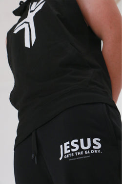 Collection of Men's Jesus Gets The Glory Joggers Black in a gallery layout