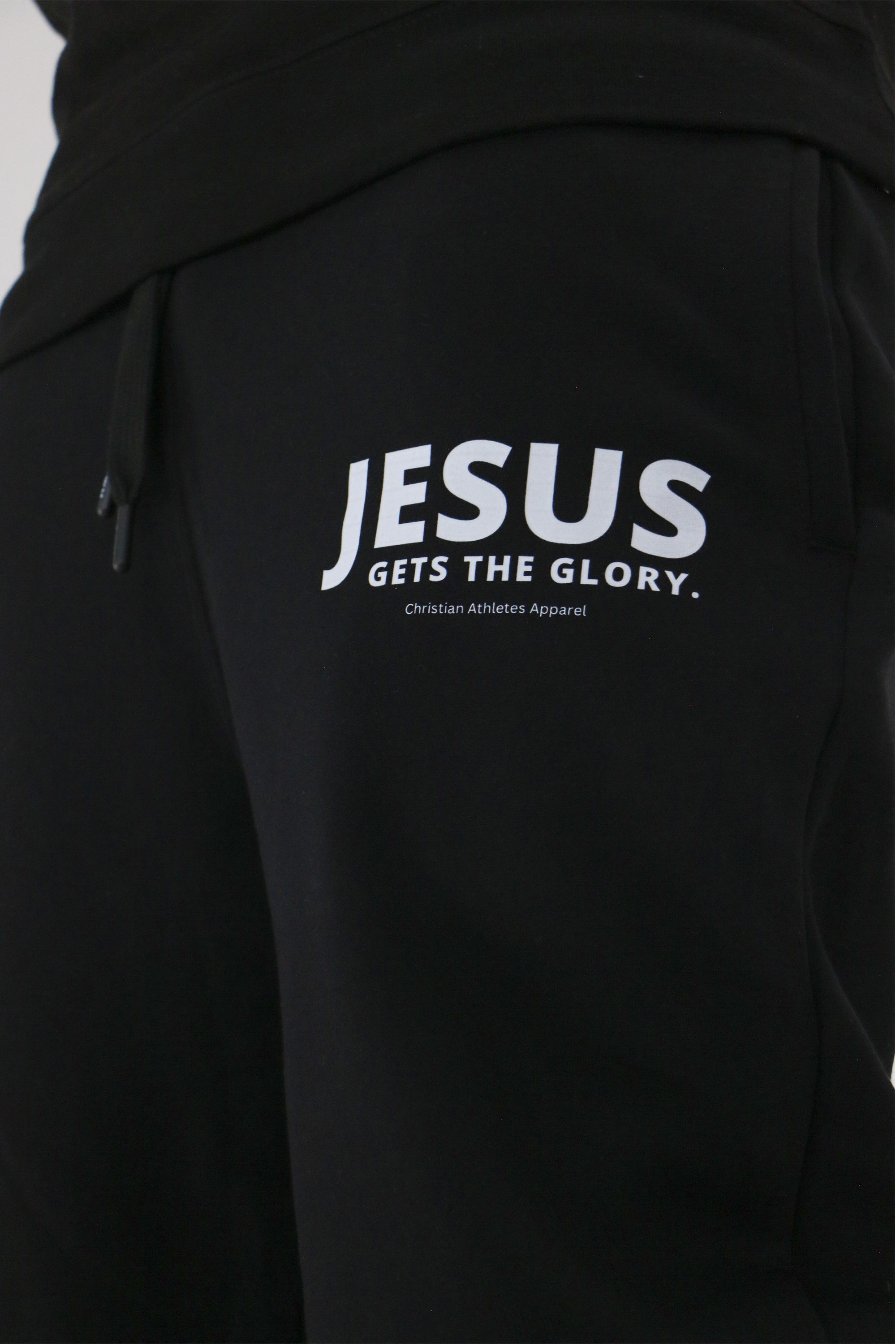 Collection of Men's Jesus Gets The Glory Joggers Black in a gallery layout