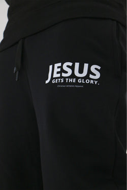 Collection of Men's Jesus Gets The Glory Joggers Black in a gallery layout