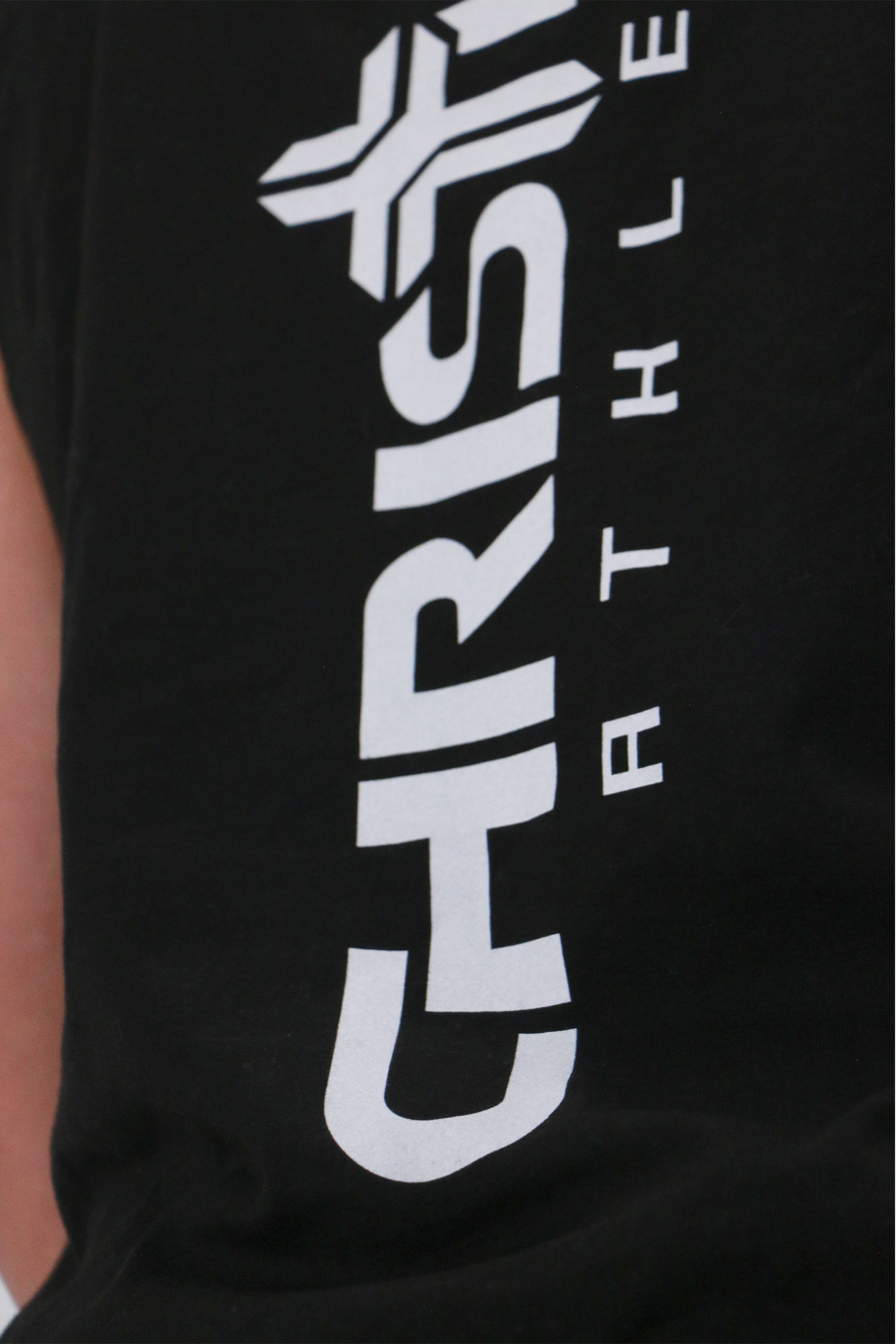 Collection of Men's Cross Logo Sleeveless Hoodie Black in a gallery layout