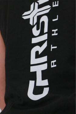 Collection of Men's Cross Logo Sleeveless Hoodie Black in a gallery layout