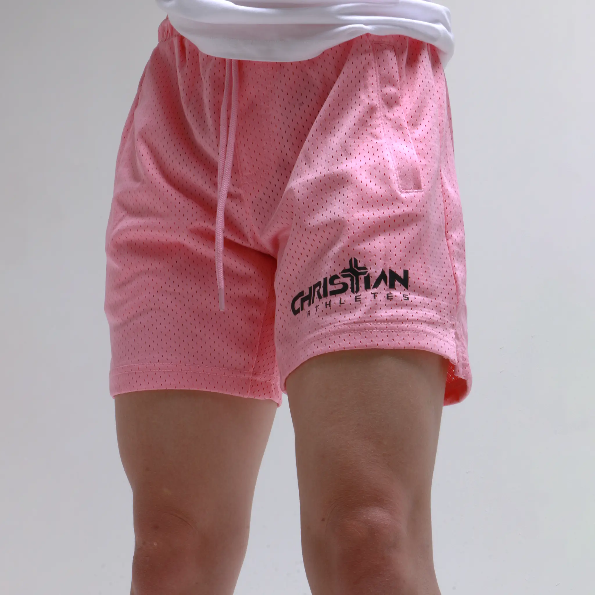 Collection of Women's Mesh Shorts Pink in a gallery layout