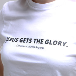 Collection of ‘Jesus Gets The Glory’ T-Shirt White in a gallery layout